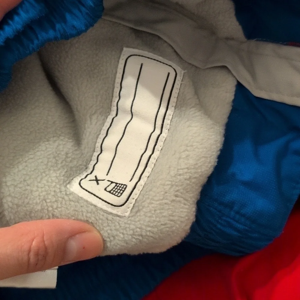 Columbia Vintage Looking Blue & Red Hooded Full Zip Winter Coat Size 12 Months